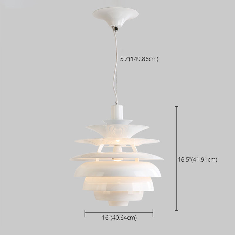 Pine Tree Shaped Creative Hanging Light Post-modern Style Aluminum Alloy Lighting Pendant in White