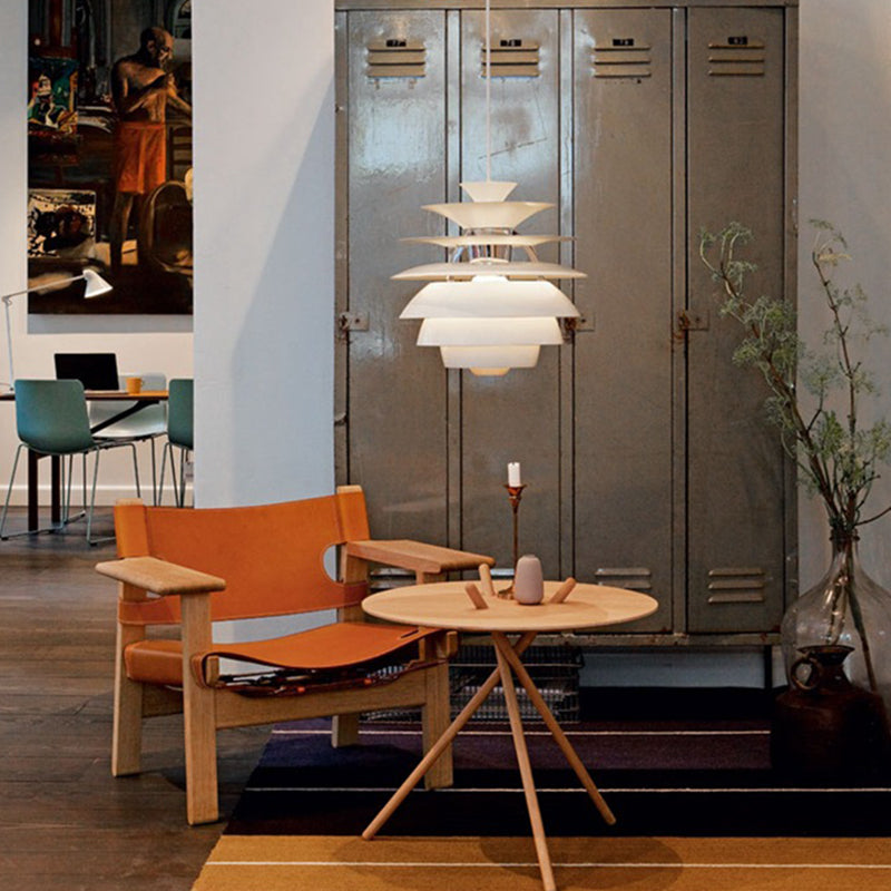 Pine Tree Shaped Creative Hanging Light Post-modern Style Aluminum Alloy Lighting Pendant in White