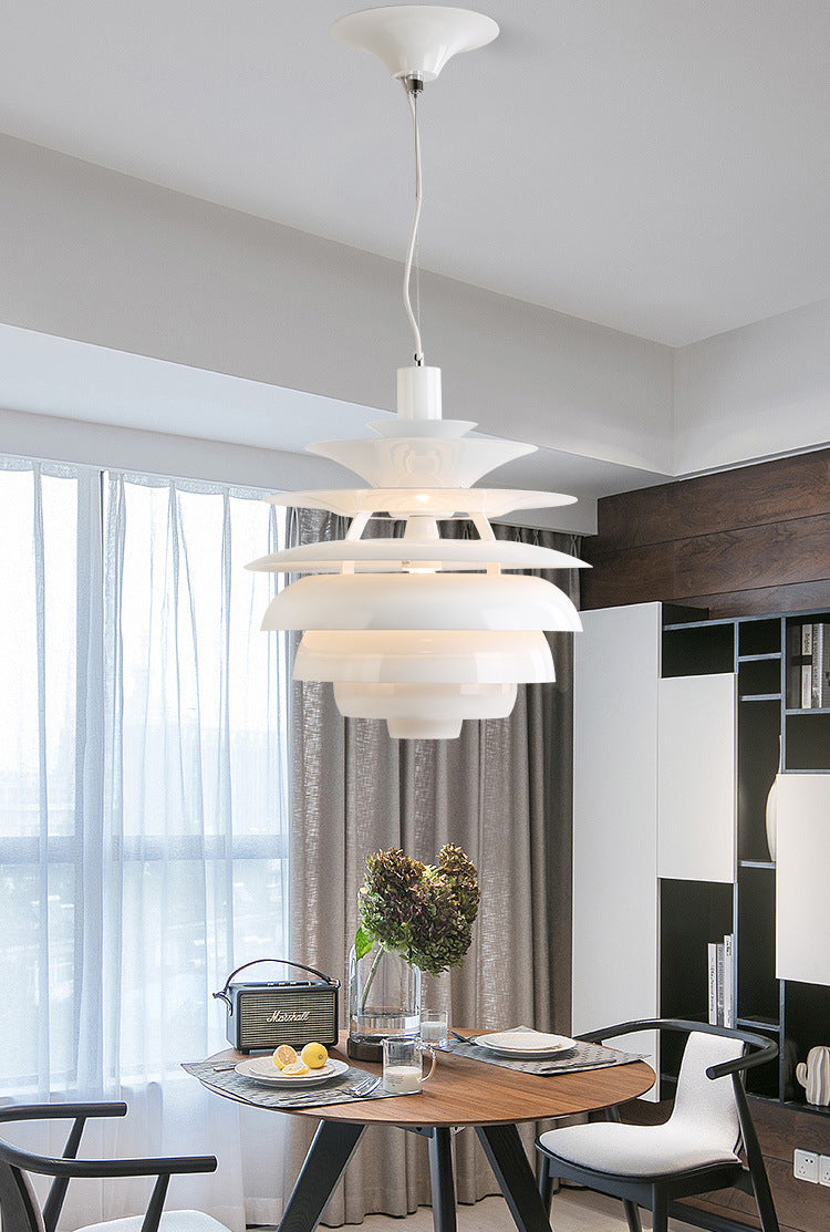 Pine Tree Shaped Creative Hanging Light Post-modern Style Aluminum Alloy Lighting Pendant in White