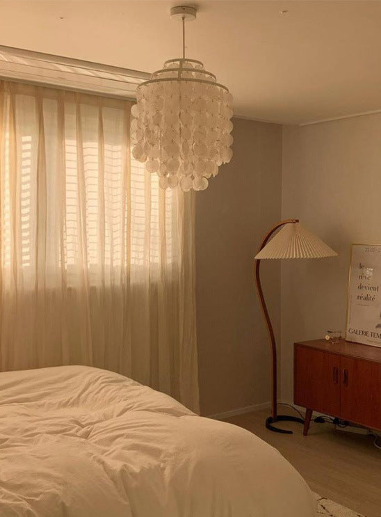 3-Tiers Shells Deco Hanging Light Contemporary Style Single Light Suspension Lamp for Dining Room