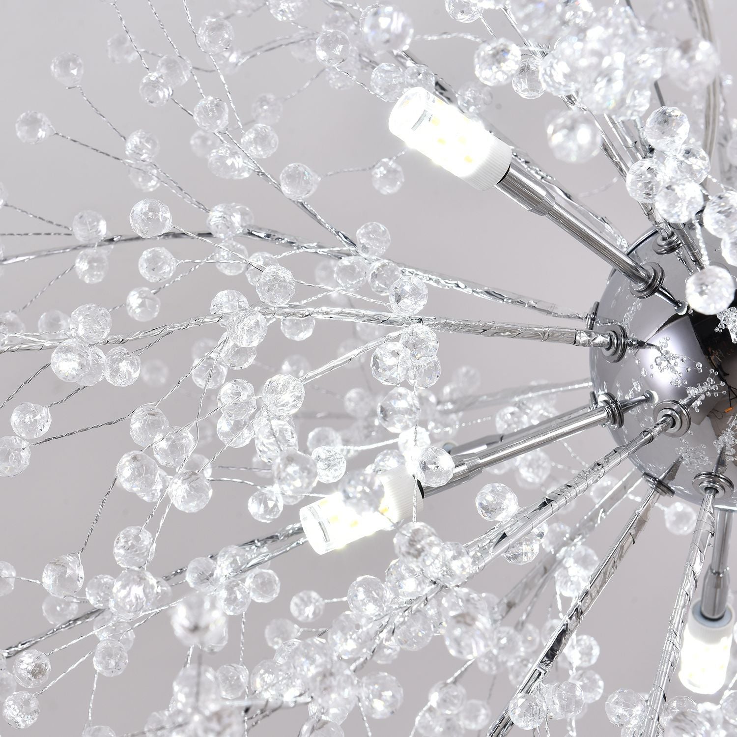 Posstal de cristal en forme de pissenlit Modern Simplicity Bedroom Éclairage de chambre à coucher en Chrome