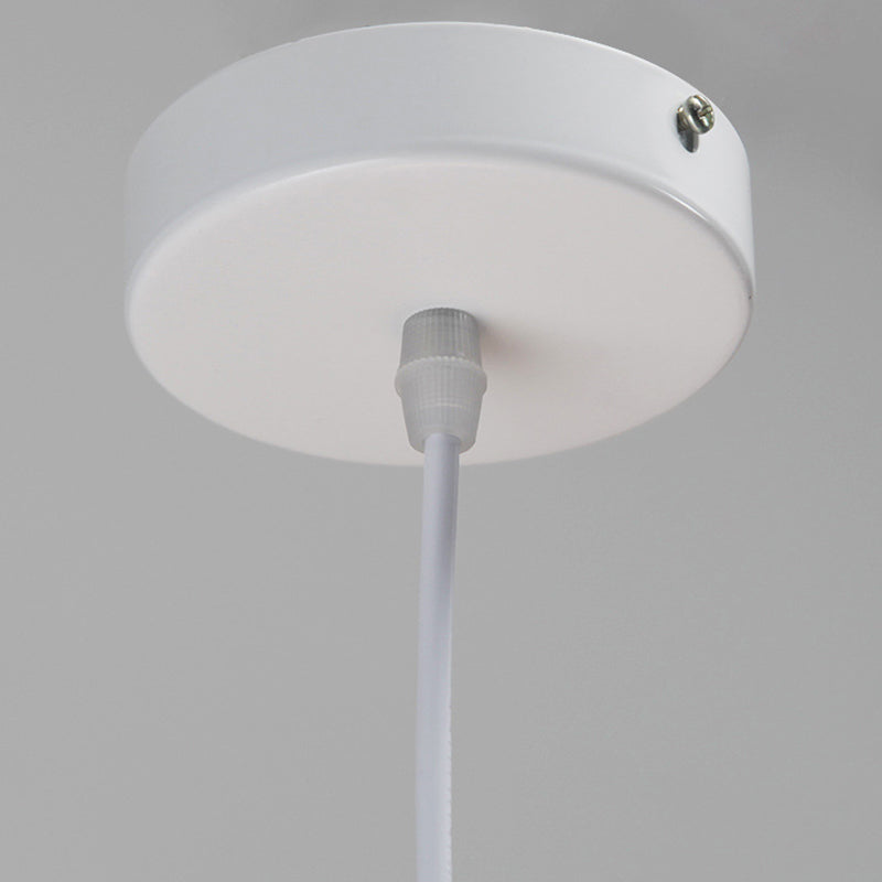 White Organza Fabric Shade Hanging Light Modern Style Single Light Creative Suspension Lamp for Garment Store