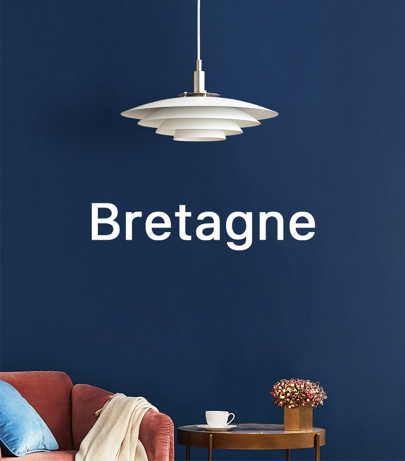 Nordic Style Minimalist Flying Saucer Hanging Light 15" Wide White Metal Single Bulb Lighting Fixture in Bedroom