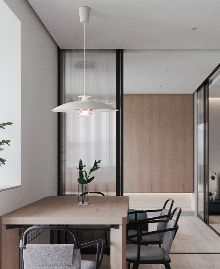 UFO Shaped Single Light Minimalist Hanging Lamp 17.7" Wide Aluminum Alloy Lighting Fixture for Corridor Aisle