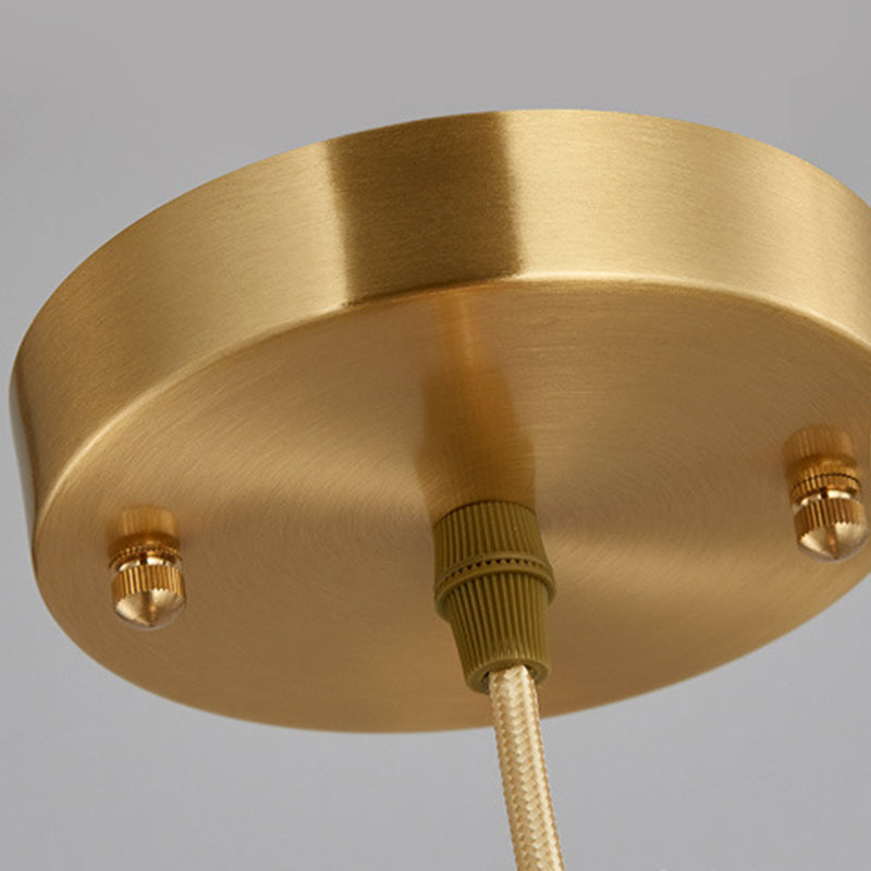 11.5 "Diameter Brassring Eenmalige lichtophanging Lamp Witglas Balschaduw Moderne stijl Verlichtingsarmatuur voor slaapkamer