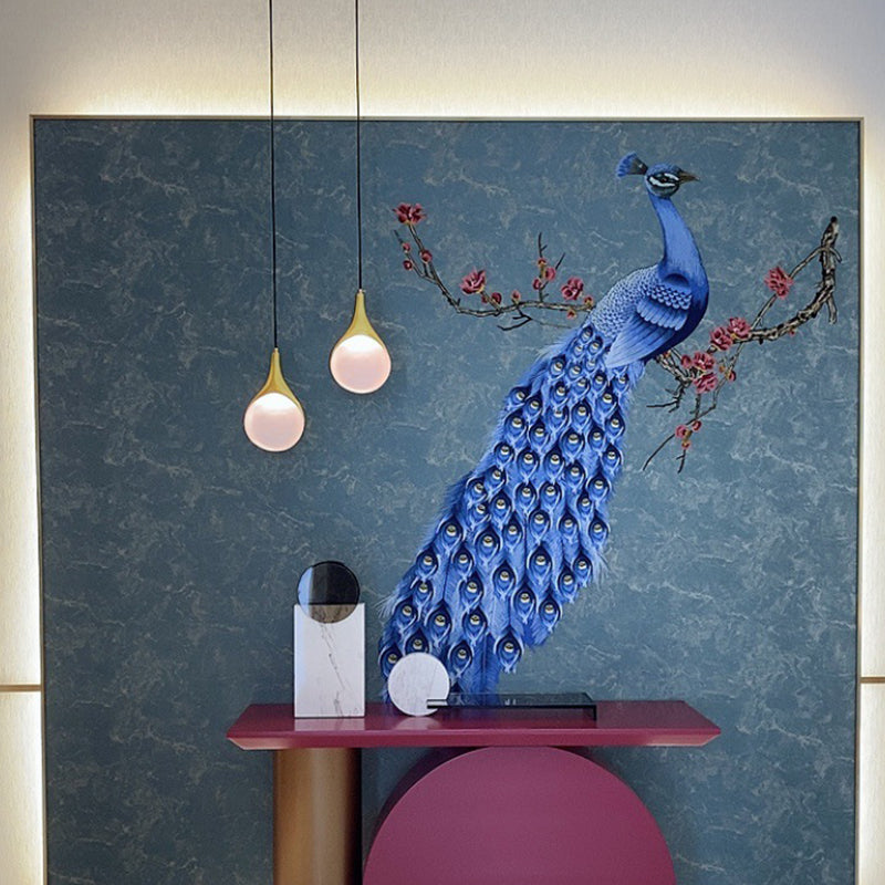 6.3 "Durchmesser Postmoderner Mini-Anhänger Lampenharz Schatten minimalistisch hängende Licht in Gold für die Flurstreppe