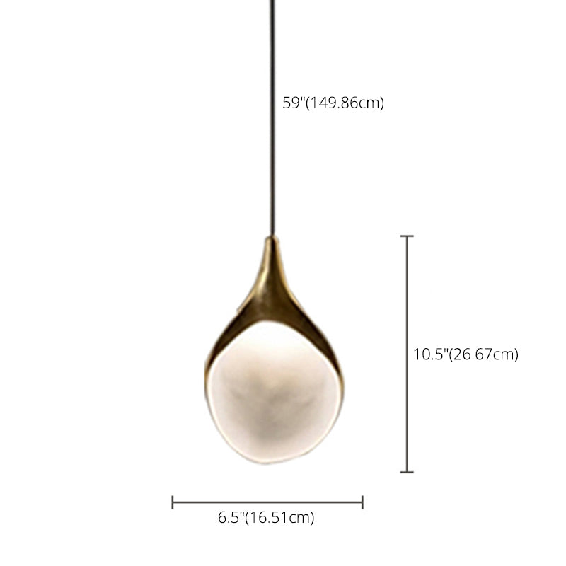 6.3 "Durchmesser Postmoderner Mini-Anhänger Lampenharz Schatten minimalistisch hängende Licht in Gold für die Flurstreppe