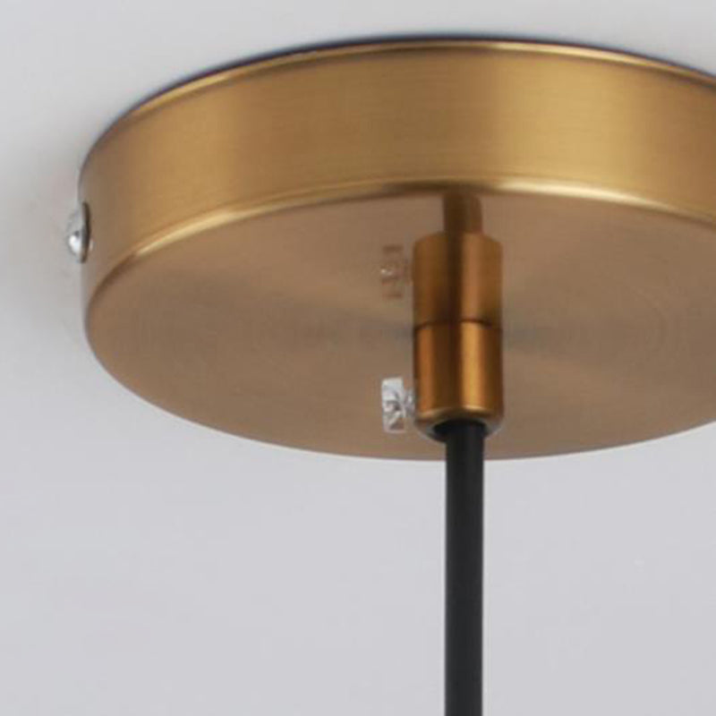 Nordic Minimalism Golden Ring Hanging Light with White Glass Ball Shade Mini Pendant Fixtures for Bedside