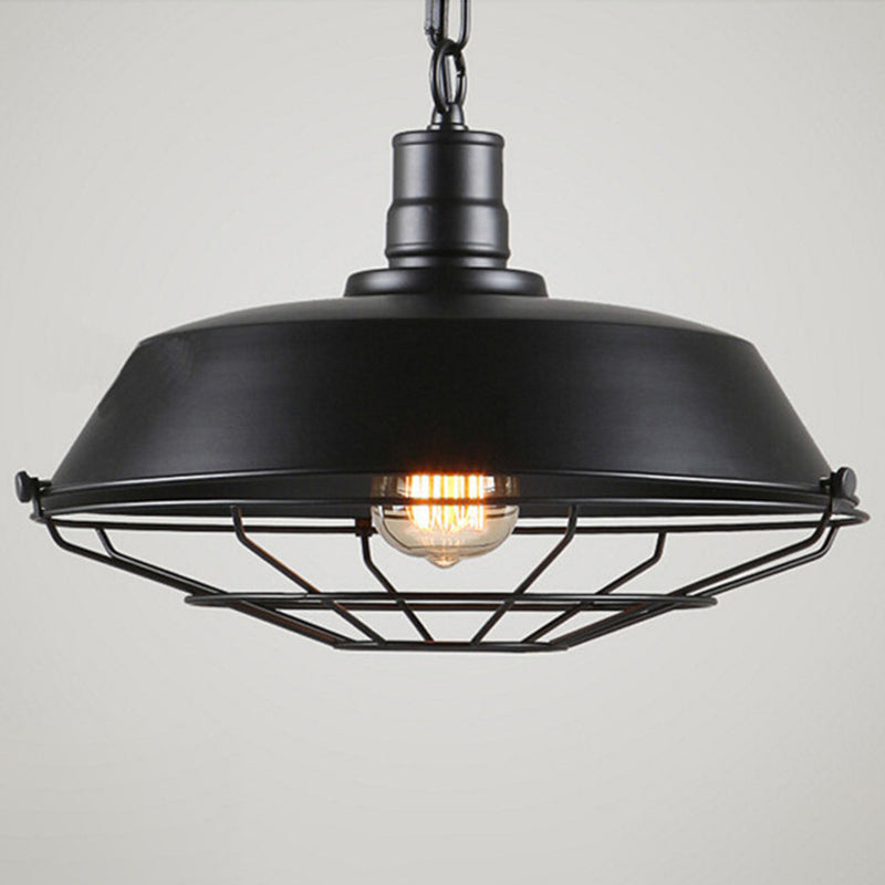 Luce sospesa retrò larga 18 pollici con sfumatura industriale in stile industriale a gambo di ferro per corridoio per corridoio per corridoio per corridoio