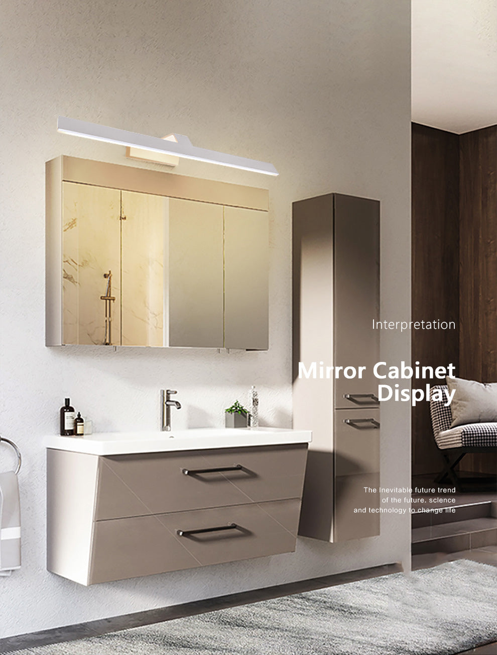 Metal Armed Vanity Mirror Lights LED Modern Vanity Lamp for Bathroom Dressing Table