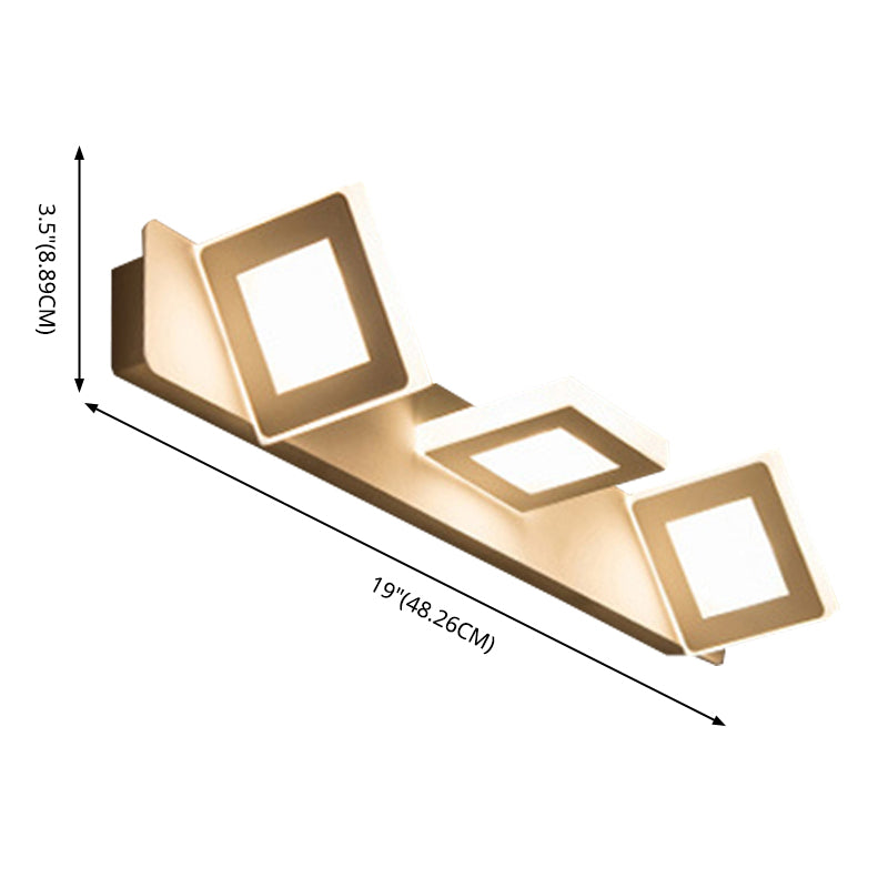 Minimalismo LED Baño Tocador de tocador Acrílico Forma cuadrada Lámpara de pared de tocador