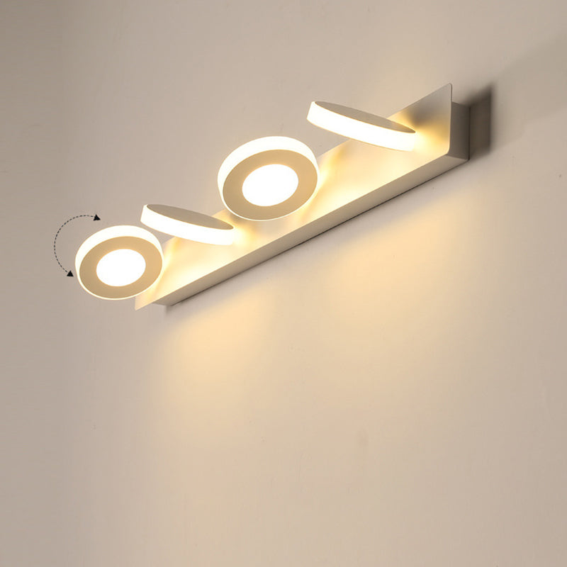 Moderne mode -ijdelheid verlichtingsarmatuur verstelbare hoofdliggers van kop LED -wandverlichtingsideeën voor badkamer