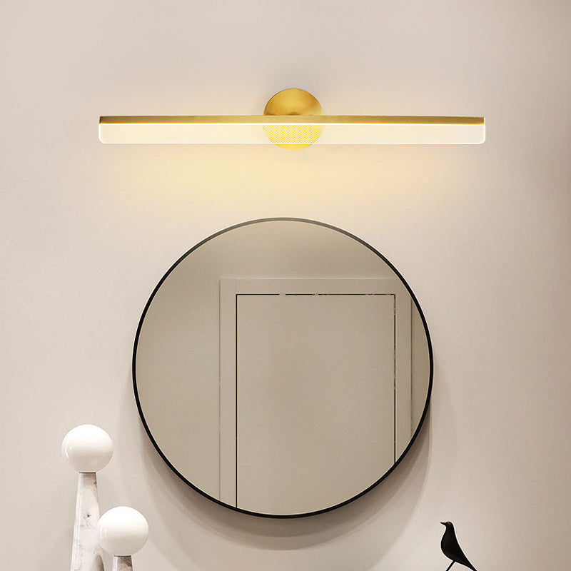 Modern Brass Wall Mounted Mirror Front Lamp LED Rectangle Vanity Lighting for Dressing Table