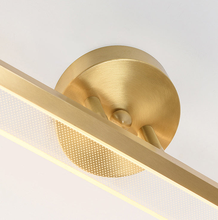 Modern Brass Wall Mounted Mirror Front Lamp LED Rectangle Vanity Lighting for Dressing Table