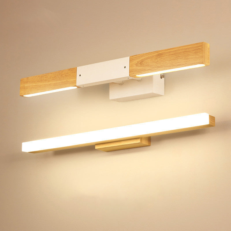 Nordic Simple Wood Mur Vanité Lumière Lumière et luminaire de vanité résistante au brouillard