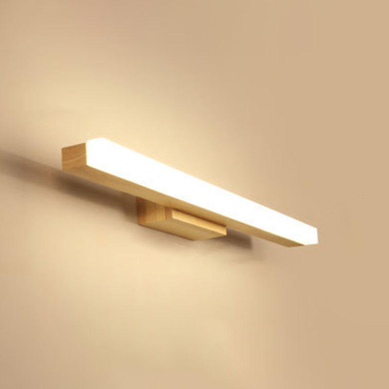 Nordic Simple Wood Mur Vanité Lumière Lumière et luminaire de vanité résistante au brouillard