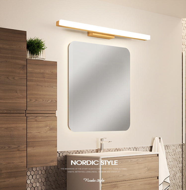 Nordic Simple Wood Mur Vanité Lumière Lumière et luminaire de vanité résistante au brouillard