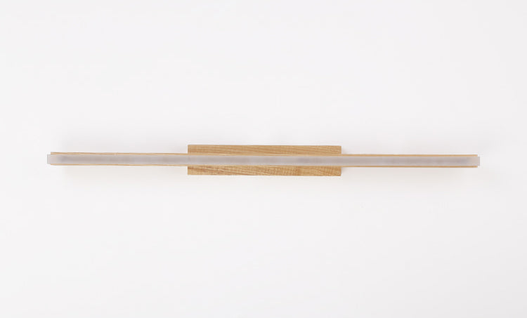 Nordic Natural Oak Vanity Sconce Fixture Simplicity Style Vanity Light in Acrylic Shade