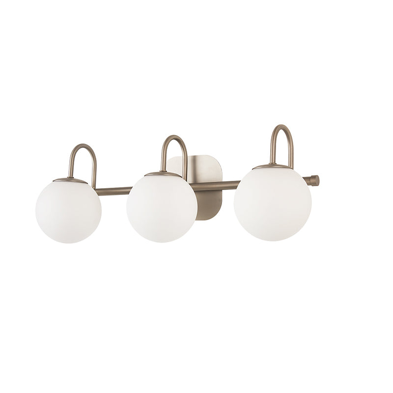 Global Glass Shade Vanity Wall Sconce Metal Armed Vanity Mirror Lights for Bedroom Bathroom