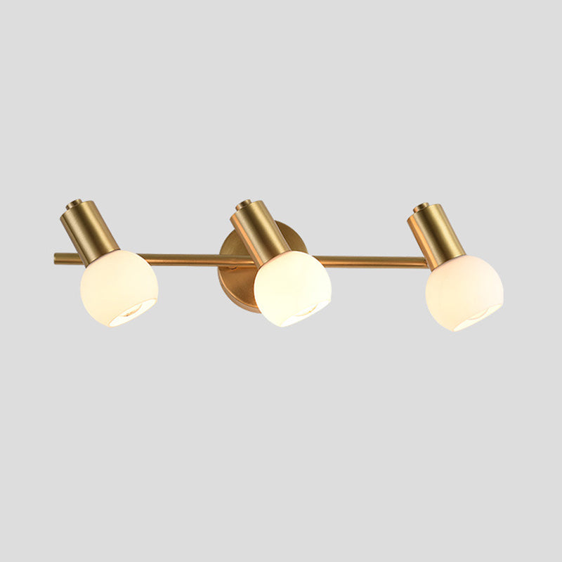 Nordic Messing Eitelkeitsbeleuchtung Ideen gefrostete Glasschattenschatten -Eitelkeitslampe für Badezimmer