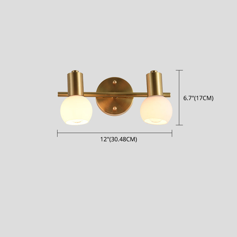 Nordic Messing Eitelkeitsbeleuchtung Ideen gefrostete Glasschattenschatten -Eitelkeitslampe für Badezimmer