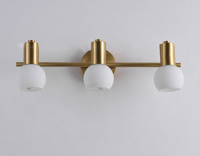Nordic Messing Eitelkeitsbeleuchtung Ideen gefrostete Glasschattenschatten -Eitelkeitslampe für Badezimmer