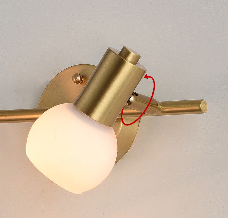 Nordic Messing Eitelkeitsbeleuchtung Ideen gefrostete Glasschattenschatten -Eitelkeitslampe für Badezimmer