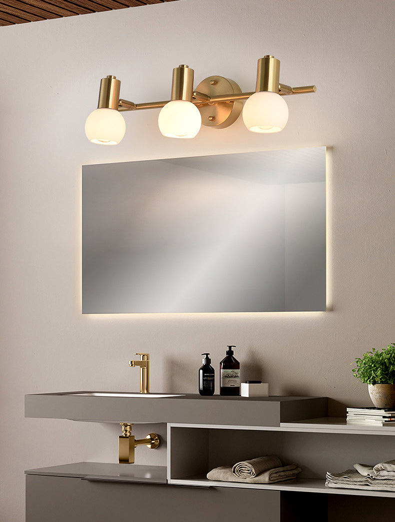 Nordic Messing Eitelkeitsbeleuchtung Ideen gefrostete Glasschattenschatten -Eitelkeitslampe für Badezimmer