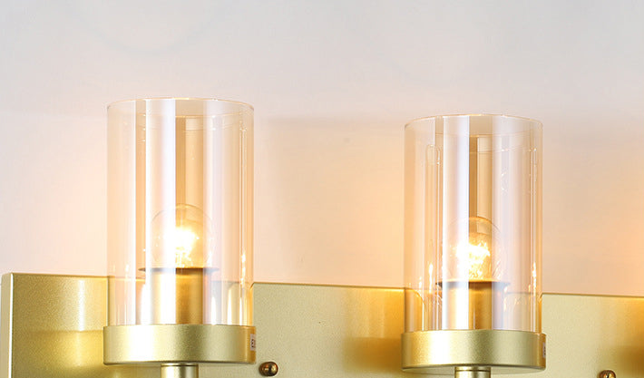 Vintage Style Vanity Mirror Lights 3 Lights Wall Mounted Mirror Front Lamp in Glass Shade