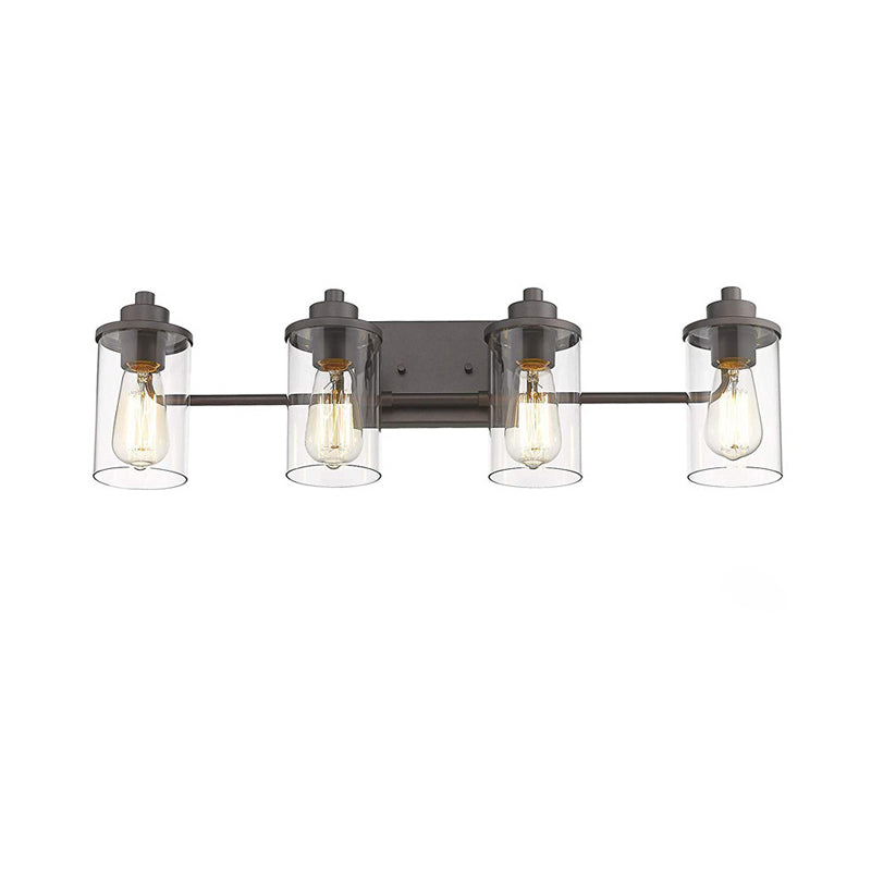 Industrial Style Vanity Light Fixture Transparent Glass Shade Bathroom Vanity Sconce