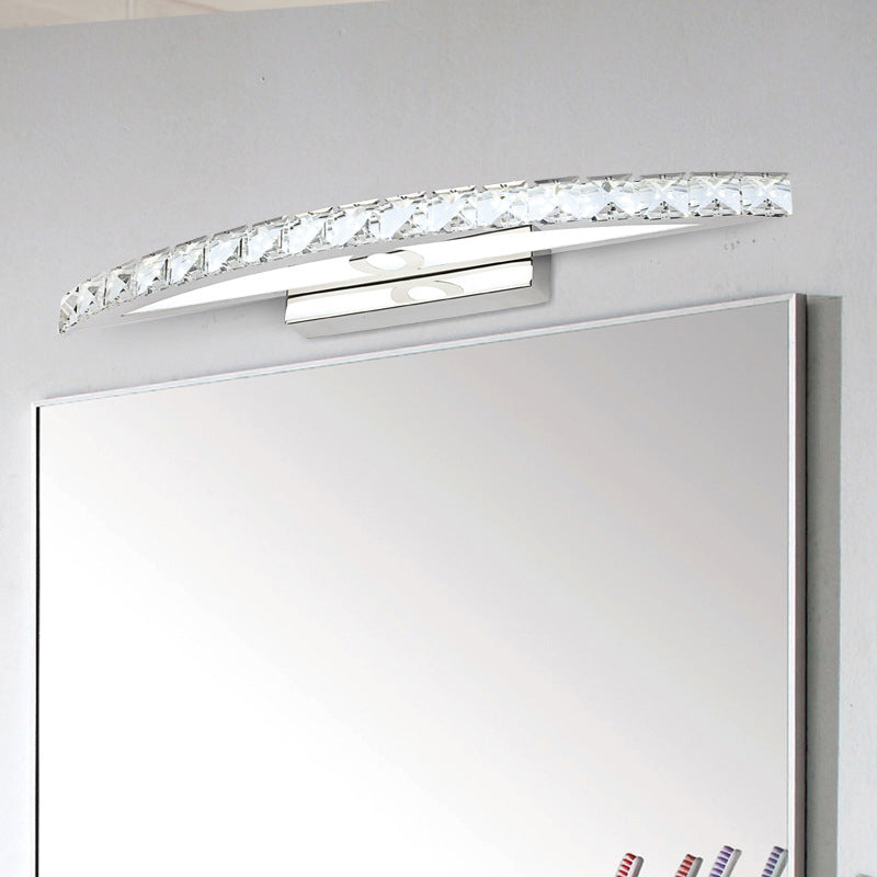 Fixage d'éclairage de vanité en cristal moderne Forme d'arc K9 CRISTAL BOOR Vanité Sconce