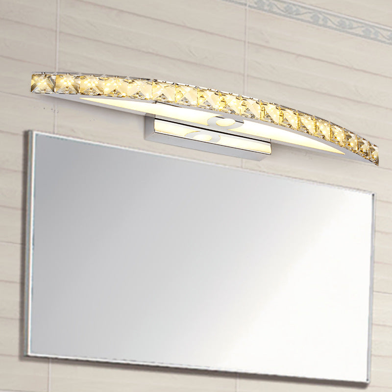 Fixage d'éclairage de vanité en cristal moderne Forme d'arc K9 CRISTAL BOOR Vanité Sconce
