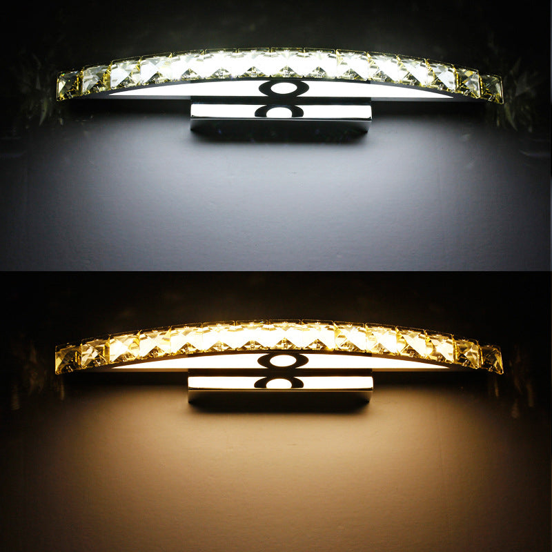 Fixage d'éclairage de vanité en cristal moderne Forme d'arc K9 CRISTAL BOOR Vanité Sconce