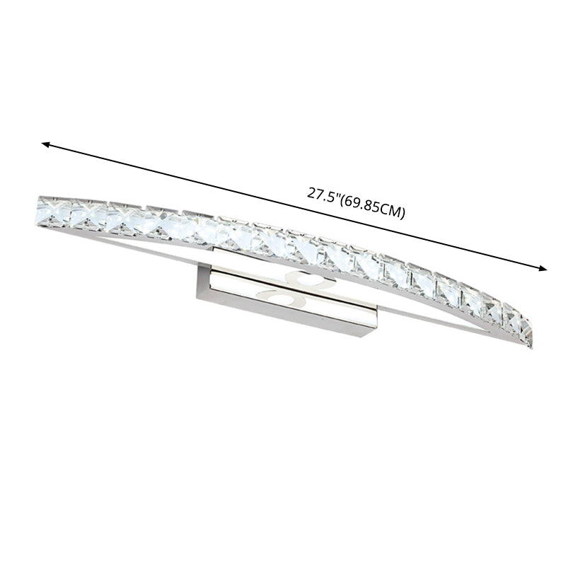 Fixage d'éclairage de vanité en cristal moderne Forme d'arc K9 CRISTAL BOOR Vanité Sconce
