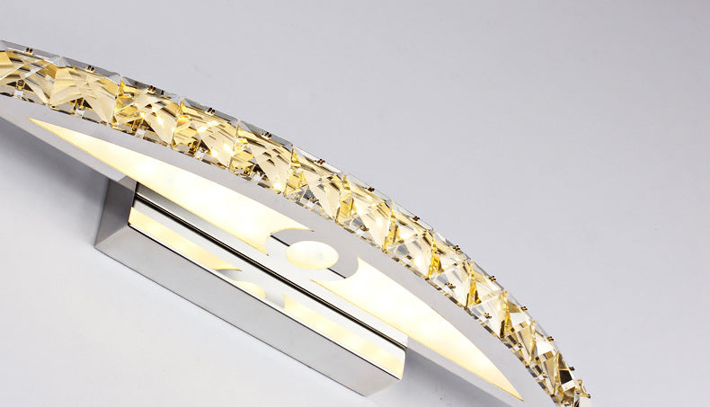 Fixage d'éclairage de vanité en cristal moderne Forme d'arc K9 CRISTAL BOOR Vanité Sconce