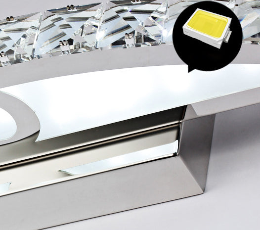 Fixage d'éclairage de vanité en cristal moderne Forme d'arc K9 CRISTAL BOOR Vanité Sconce