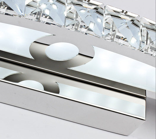 Fixage d'éclairage de vanité en cristal moderne Forme d'arc K9 CRISTAL BOOR Vanité Sconce