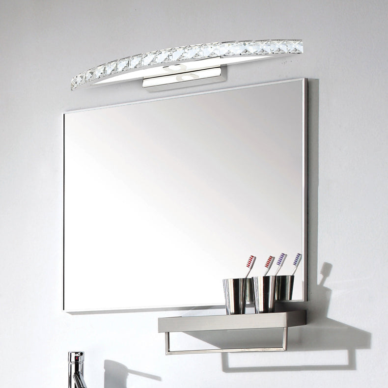Fixage d'éclairage de vanité en cristal moderne Forme d'arc K9 CRISTAL BOOR Vanité Sconce