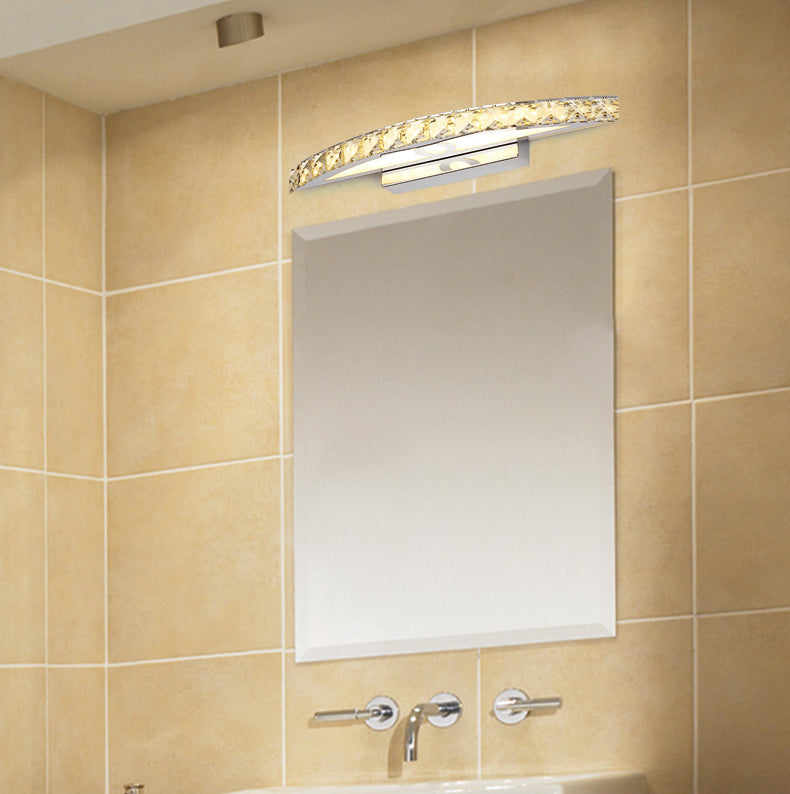 Fixage d'éclairage de vanité en cristal moderne Forme d'arc K9 CRISTAL BOOR Vanité Sconce