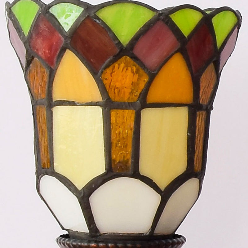 Multicolor Tiffany Wall Vanity Light 3 Heads Up and Down Lighting over Mirror Vanity Lights