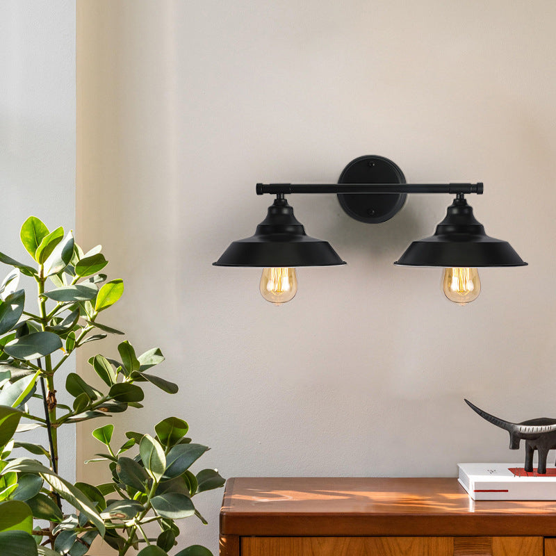 Industrial Metal Vanity Sconce Light Barn Shade Wall Mounted Light for Mirror Cabinet