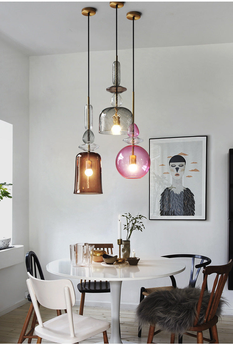 Ultra-Moderne Simplicity Candy Hanging Deckenleuchte Glasfederung Anhänger Licht für das Restaurant