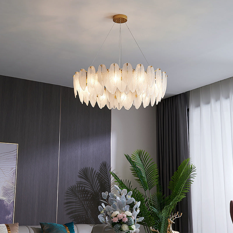 Circle Chandelier Light Fixture Designer Modern Simplicity Glass Pendant Lighting for Restaurant