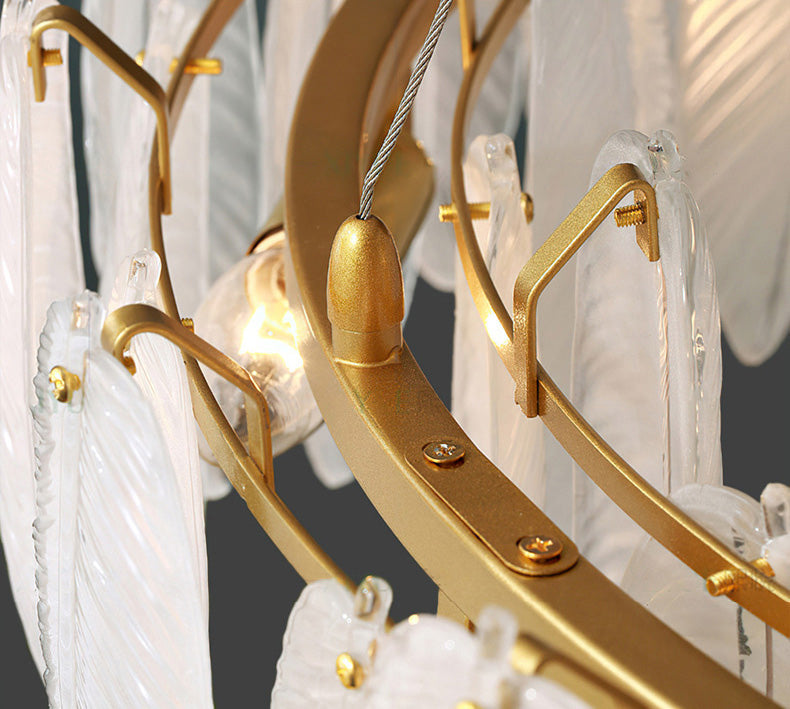 Circle Chandelier Light Fixture Designer Modern Simplicity Glass Pendant Lighting for Restaurant