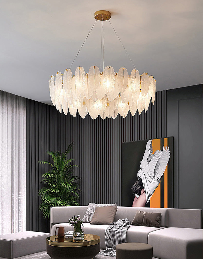 Circle Chandelier Light Fixture Designer Modern Simplicity Glass Pendant Lighting for Restaurant