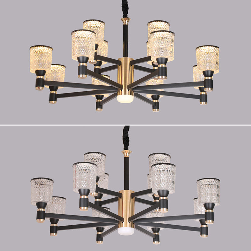 Postmodern Simplicity Cylinder Ceiling Chandelier Acrylic Hanging Light for Living Room