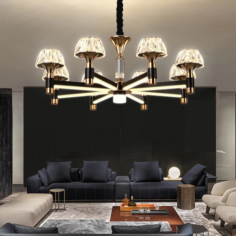 Postmodern Simplicity Radial Chandelier Lights Crystal Pendant Ceiling Lights for Living Room