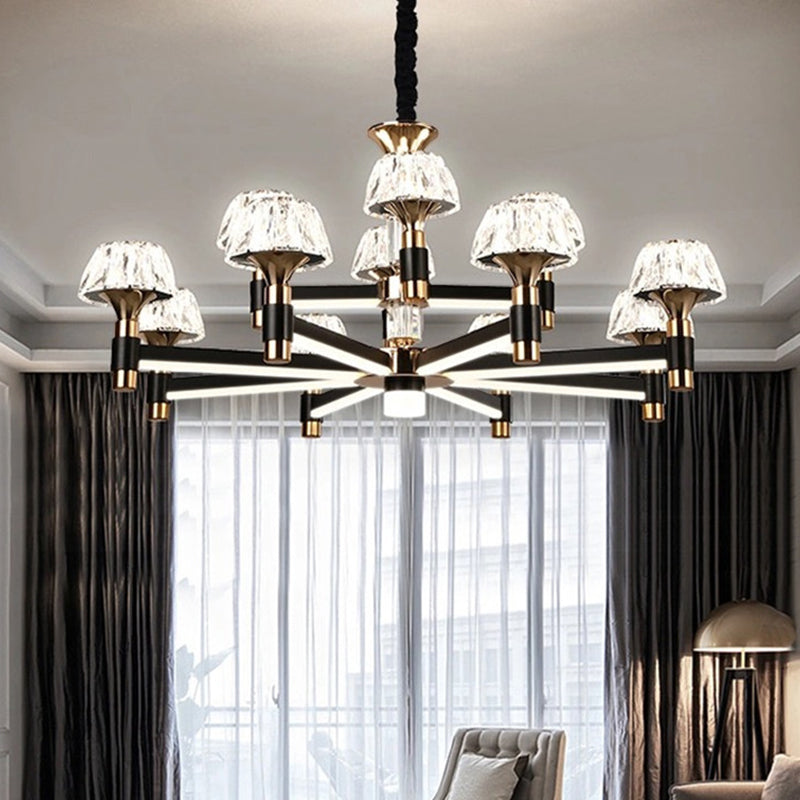 Postmodern Simplicity Radial Chandelier Lights Crystal Pendant Ceiling Lights for Living Room