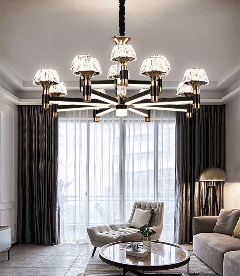Postmodern Simplicity Radial Chandelier Lights Crystal Pendant Ceiling Lights for Living Room