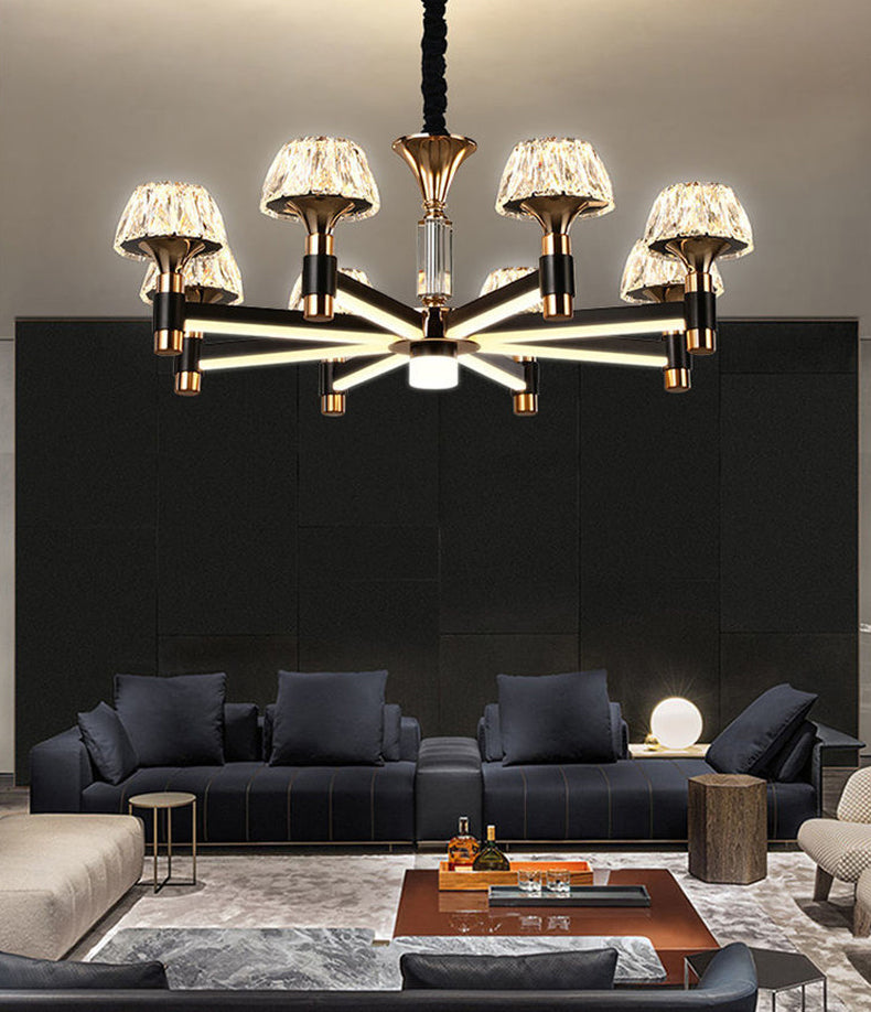 Postmodern Simplicity Radial Chandelier Lights Crystal Pendant Ceiling Lights for Living Room